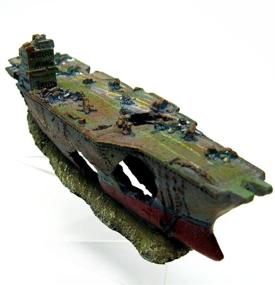 img 2 attached to 🐟 Enhance Your Lifestyle with CORISRX Dr. Moss Aircraft Carrier Cave Aquarium Ornament - Navy Warship Battleship Decoration Ship