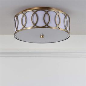 img 3 attached to 🔆 JONATHAN Y JYL3502A Aria 2 12.25" Metal LED Flush Mount - Contemporary, Transitional Brass Gold Light Fixture for Kitchen, Hallway, Bathroom, Stairwell