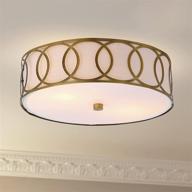 🔆 jonathan y jyl3502a aria 2 12.25" metal led flush mount - contemporary, transitional brass gold light fixture for kitchen, hallway, bathroom, stairwell логотип