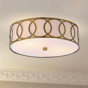 img 4 attached to 🔆 JONATHAN Y JYL3502A Aria 2 12.25" Metal LED Flush Mount - Contemporary, Transitional Brass Gold Light Fixture for Kitchen, Hallway, Bathroom, Stairwell