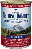 🐶 natural balance limited ingredient diet adult grain-free canned dog food in 13 ounce cans - protein options: duck, venison, buffalo, fish, or chicken - pack of 12 logo