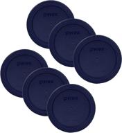 6-pack pyrex blue storage cover #7200-pc – round 2 cup for glass bowls logo