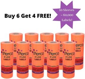 img 1 attached to Vibrant Perco 2 Line Fluorescent 🔴 Red Labels - Pack of 10 Sleeves