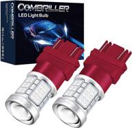 💡 combriller 3157 светодиодная лампа красная с проектором - упаковка из 2 штук: идеальная замена светодиода для фонарей заднего, поворотного сигнала, тормозного, заднего и стояночного света логотип