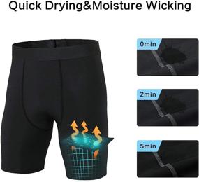 img 2 attached to Maximize Your Athletic Performance with Niksa's Quick Dry Compression Shorts for Men - 3 Pack in Black