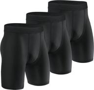 maximize your athletic performance with niksa's quick dry compression shorts for men - 3 pack in black logo