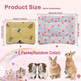 img 3 attached to 🐰 Rypet Small Animal Bed 2PCS - Winter Warm Fleece Sleep Pad for Small Animals - Rabbit Guinea Pig Hamster Squirrel Hedgehog Bunny Chinchilla - Random Color