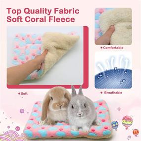 img 2 attached to 🐰 Rypet Small Animal Bed 2PCS - Winter Warm Fleece Sleep Pad for Small Animals - Rabbit Guinea Pig Hamster Squirrel Hedgehog Bunny Chinchilla - Random Color