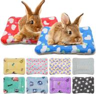 🐰 rypet small animal bed 2pcs - winter warm fleece sleep pad for small animals - rabbit guinea pig hamster squirrel hedgehog bunny chinchilla - random color logo