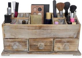 img 3 attached to 💄 Rustic Vanity Drawer Beauty Organizer: Neatly Store Makeup Tools & Small Accessories at Home, Office & Bathroom!