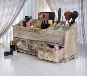 img 2 attached to 💄 Rustic Vanity Drawer Beauty Organizer: Neatly Store Makeup Tools & Small Accessories at Home, Office & Bathroom!