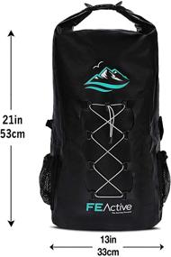 img 2 attached to 🎒 FE Active Dry Bag Waterproof Backpack - 30L Eco Friendly Bag for Men & Women: Ultimate Gear Storage for Fishing, Travel, Hiking, Beach, and Survival. Ideal for Camera & Camping Accessories. Designed in California, USA.