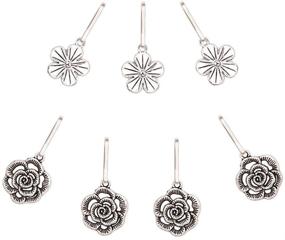 img 2 attached to 🌸 7 Pack of Ascrafter Alloy Flower Zipper Pulls Charms for Jackets, Purses, and Backpacks