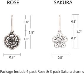 img 3 attached to 🌸 7 Pack of Ascrafter Alloy Flower Zipper Pulls Charms for Jackets, Purses, and Backpacks