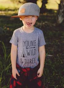 img 2 attached to 👦 Three Young Wild Gray Children Birthday Brother Twin Letter Print T-Shirts