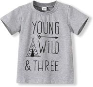 👦 three young wild gray children birthday brother twin letter print t-shirts logo