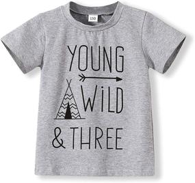 img 4 attached to 👦 Three Young Wild Gray Children Birthday Brother Twin Letter Print T-Shirts