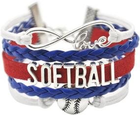 img 4 attached to 🥎 Infinity Girls Softball Bracelet - Perfect Softball Charm Bracelet Gift for Girls, Women, Softball Lovers