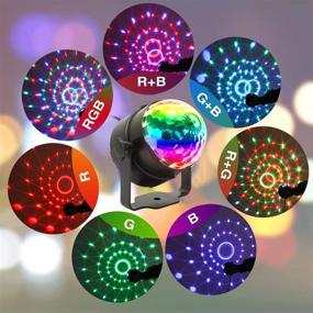 img 3 attached to 🎉 KOOT Disco Ball Sound Activated Dance Lights - Remote Controlled Magic LED Strobe Lights for Parties, Clubs, and Home