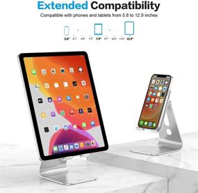 img 3 attached to 📱 Enhanced Stability: OMOTON T2 Adjustable Tablet Stand with Extended Arms for Desk - Ideal for iPad Pro/Air/Mini, Silver