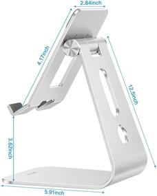 img 1 attached to 📱 Enhanced Stability: OMOTON T2 Adjustable Tablet Stand with Extended Arms for Desk - Ideal for iPad Pro/Air/Mini, Silver