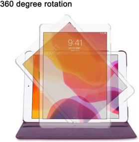 img 3 attached to 📱 Denim Fabric Smart Cover Case for Apple iPad 10.2" - 360 Degree Rotating Stand, Auto Wake/Sleep - 9th/8th/7th Generation, 10.2" - Black (2021/2020/2019)