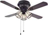 💫 stylish and functional: warehouse of tiffany cfl-8173ab tarudor dark wood antique bronze crystal fan - 42"w x 42"l x 13"h logo