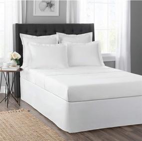 img 3 attached to 🛏️ TodaysHome TOH25014WHIT03 Microfiber Classic Tailored Bed Skirt Dust Ruffle: Queen, White - Elegant and Practical!
