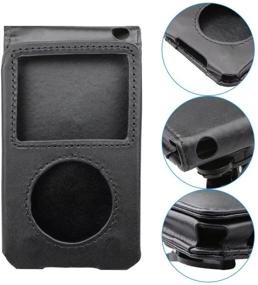 img 2 attached to 🔒 Premium Paddsun Leather Case: iPod Classic 80G 120G 160GB | Classic Protective Design with Movable Belt Clip | Black