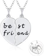 👯 waysles best friends necklaces for 2 - sterling silver broken heart pendant necklace set - cute bff friendship jewelry gift for women, sisters, twins, daughter, girls, teens logo