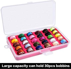 img 3 attached to Compact Red Bobbin Holder Storage Case - Organize 30 Bobbins for Brother Sewing Machine (Box Only)