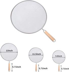 img 3 attached to 🍳 Set of 3 Stainless Steel Grease Splatter Screens - Frying Pan Splatter Guard Mesh Shield for Kitchen Cooking Supplies - Sizes 9.8&#34;, 11.5&#34; and 13&#34; Inches