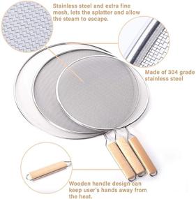 img 2 attached to 🍳 Set of 3 Stainless Steel Grease Splatter Screens - Frying Pan Splatter Guard Mesh Shield for Kitchen Cooking Supplies - Sizes 9.8&#34;, 11.5&#34; and 13&#34; Inches