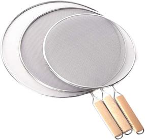 img 4 attached to 🍳 Set of 3 Stainless Steel Grease Splatter Screens - Frying Pan Splatter Guard Mesh Shield for Kitchen Cooking Supplies - Sizes 9.8&#34;, 11.5&#34; and 13&#34; Inches