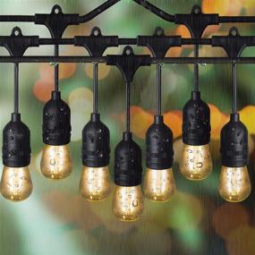 img 4 attached to 🎉 Sokani Commercial Grade 32ft LED Outdoor String Lights with 10 Sockets, 12 Hanging Bulbs and 2 Spare for Party, Christmas, Halloween, Backyard, Yard, Cafe, Deck, Patio, Porch, Garden, Tree Decor - Linkable and Weatherproof
