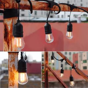 img 2 attached to 🎉 Sokani Commercial Grade 32ft LED Outdoor String Lights with 10 Sockets, 12 Hanging Bulbs and 2 Spare for Party, Christmas, Halloween, Backyard, Yard, Cafe, Deck, Patio, Porch, Garden, Tree Decor - Linkable and Weatherproof