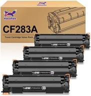 🖨️ картридж с тонером halofox 4-пакет для hp 83a cf283a - высококачественная замена для принтера hp pro mfp m201dw m225dw m125nw m127fw m127fn (черный) логотип