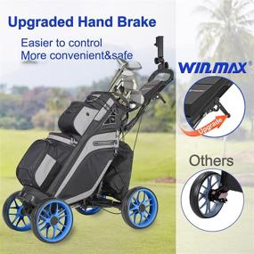 img 2 attached to 🏌️ WIN.MAX Golf Push Cart with Foot Brake, Stylish Scorecard Holder, Detachable Umbrella Holder - Easy to Fold and Maneuver 3 Wheel Caddy Cart for Golfers