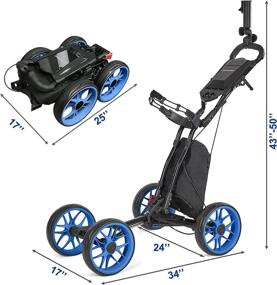 img 1 attached to 🏌️ WIN.MAX Golf Push Cart with Foot Brake, Stylish Scorecard Holder, Detachable Umbrella Holder - Easy to Fold and Maneuver 3 Wheel Caddy Cart for Golfers