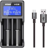 xtar vc2 перезаряжаемое зарядное устройство для аккумуляторов - 2 слота для 3,6 в 3,7 в литиево-ионных imr inr icr 10440 18650 26650. логотип
