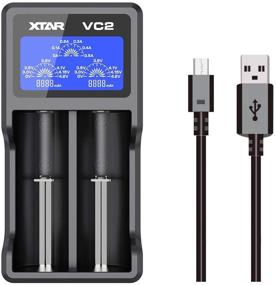img 4 attached to XTAR VC2 Rechargeable Battery Charger - 2 Bays for 3.6V 3.7V Li-ion IMR INR ICR 10440 18650 26650 Batteries