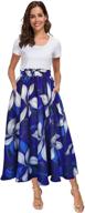 🌸 stylish and convenient: afibi women's high waist floral print chiffon midi long skirt - perfect for beach with pockets logo