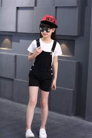 img 2 attached to Stylish and Comfortable Overalls Jumpsuits for Girls: Casual Boyfriend Romper Girls' Clothing