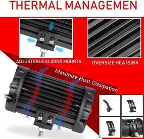 img 2 attached to Двойные светодиодные светильники бокового освещения - Swatow Industries 2 шт. 240W Osram 5-дюймовые светодиодные фонари для мощных светодиодных противотуманных фар с четырехрядной конфигурацией - идеальные светодиодные кубические фары для внедорожников, тракторов, внедорожников, мотоциклов, лодок.