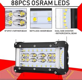 img 3 attached to Двойные светодиодные светильники бокового освещения - Swatow Industries 2 шт. 240W Osram 5-дюймовые светодиодные фонари для мощных светодиодных противотуманных фар с четырехрядной конфигурацией - идеальные светодиодные кубические фары для внедорожников, тракторов, внедорожников, мотоциклов, лодок.