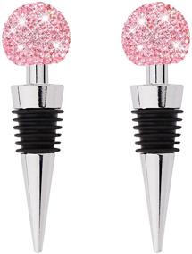 img 4 attached to 🍷 Enhance Your Wine Experience with 2Pcs Bling Decorative Wine Stoppers - Funny and Cute Bottle Plug Set Made of Zinc Alloy, Silicone, and Crystal - Perfect Wine Accessories for Red Wine, Whiskey, Champagne, Rose Wine, and Beverages - Available in Elegant Pink