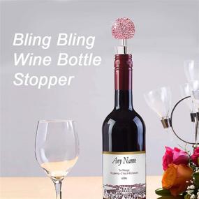 img 1 attached to 🍷 Enhance Your Wine Experience with 2Pcs Bling Decorative Wine Stoppers - Funny and Cute Bottle Plug Set Made of Zinc Alloy, Silicone, and Crystal - Perfect Wine Accessories for Red Wine, Whiskey, Champagne, Rose Wine, and Beverages - Available in Elegant Pink