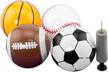 ⚽ adorox pack of 4, 5-inch sports balls with inflatable pump (soccer, basketball, baseball, and football) logo