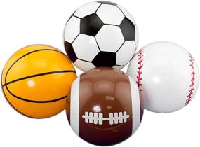 img 3 attached to ⚽ Adorox Pack of 4, 5-inch Sports Balls with Inflatable Pump (Soccer, Basketball, Baseball, and Football)