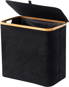 img 4 attached to 🧺 90L Collapsible Laundry Hamper with Lid - YOUDENOVA, Large Dirty Clothes Basket with Handle, Foldable Storage Bin for Towels, Blankets, Toys in Dorm Bedroom, Closet, and Bathroom - Black